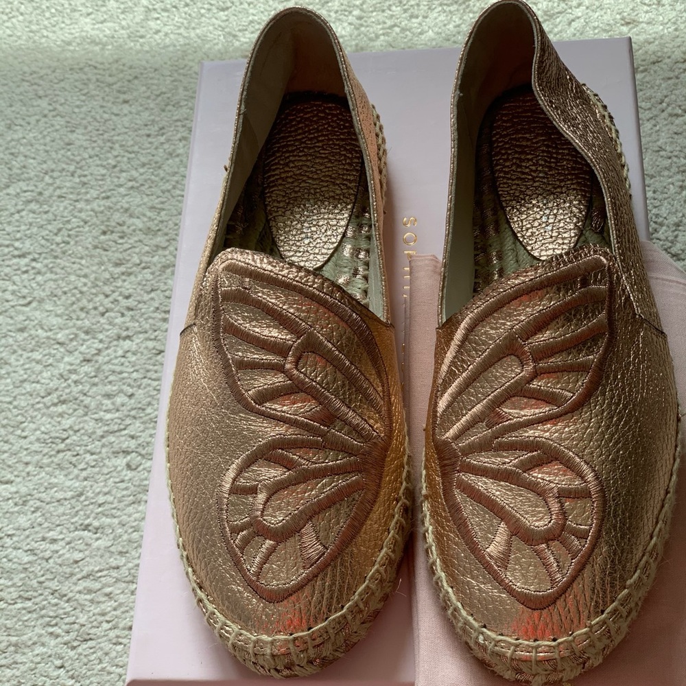 Sophia Webster Buttrerfly Espadrilles Rose Gold